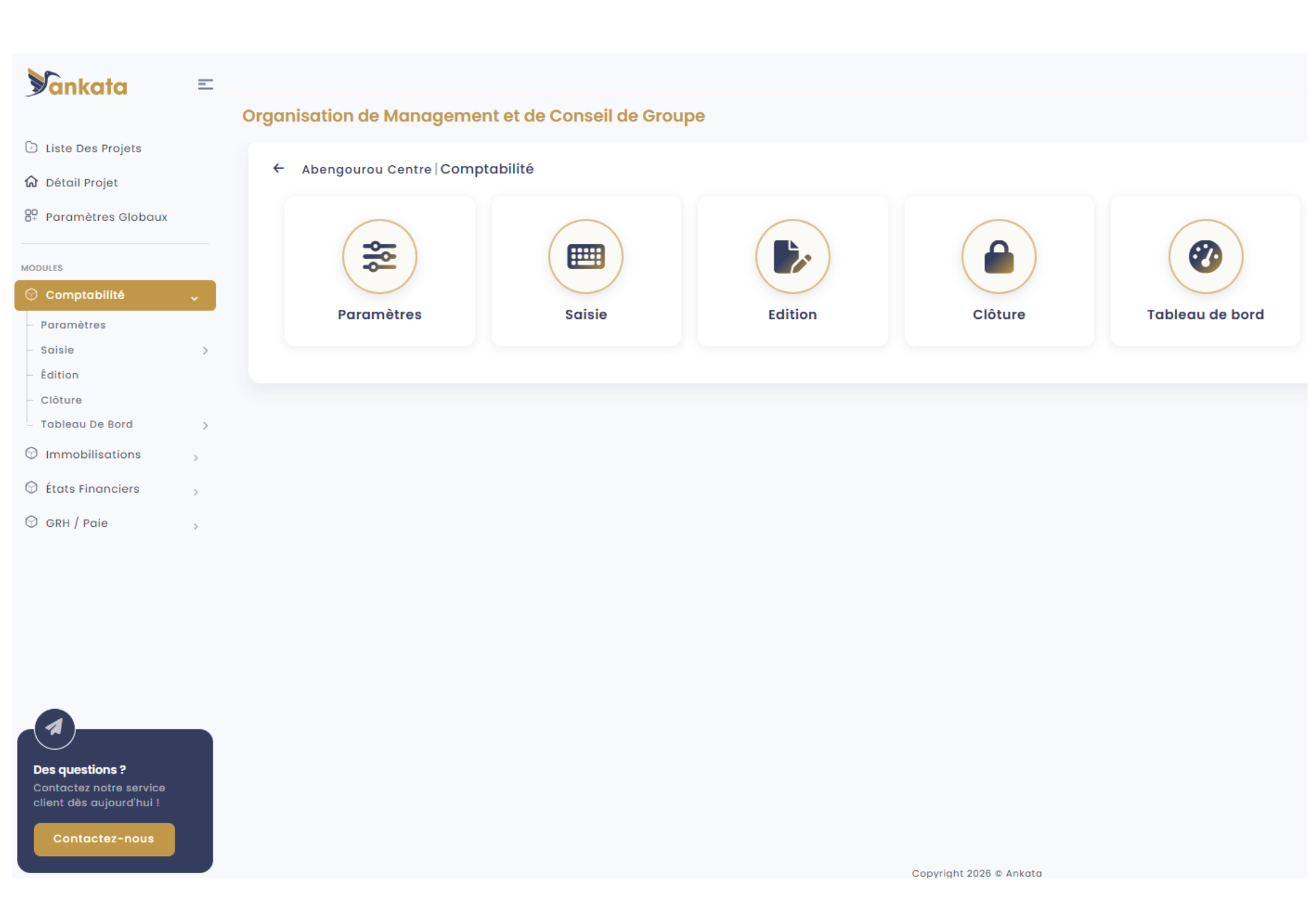 Vue complémentaire du dashboard de gestion dans Ankata Cloud